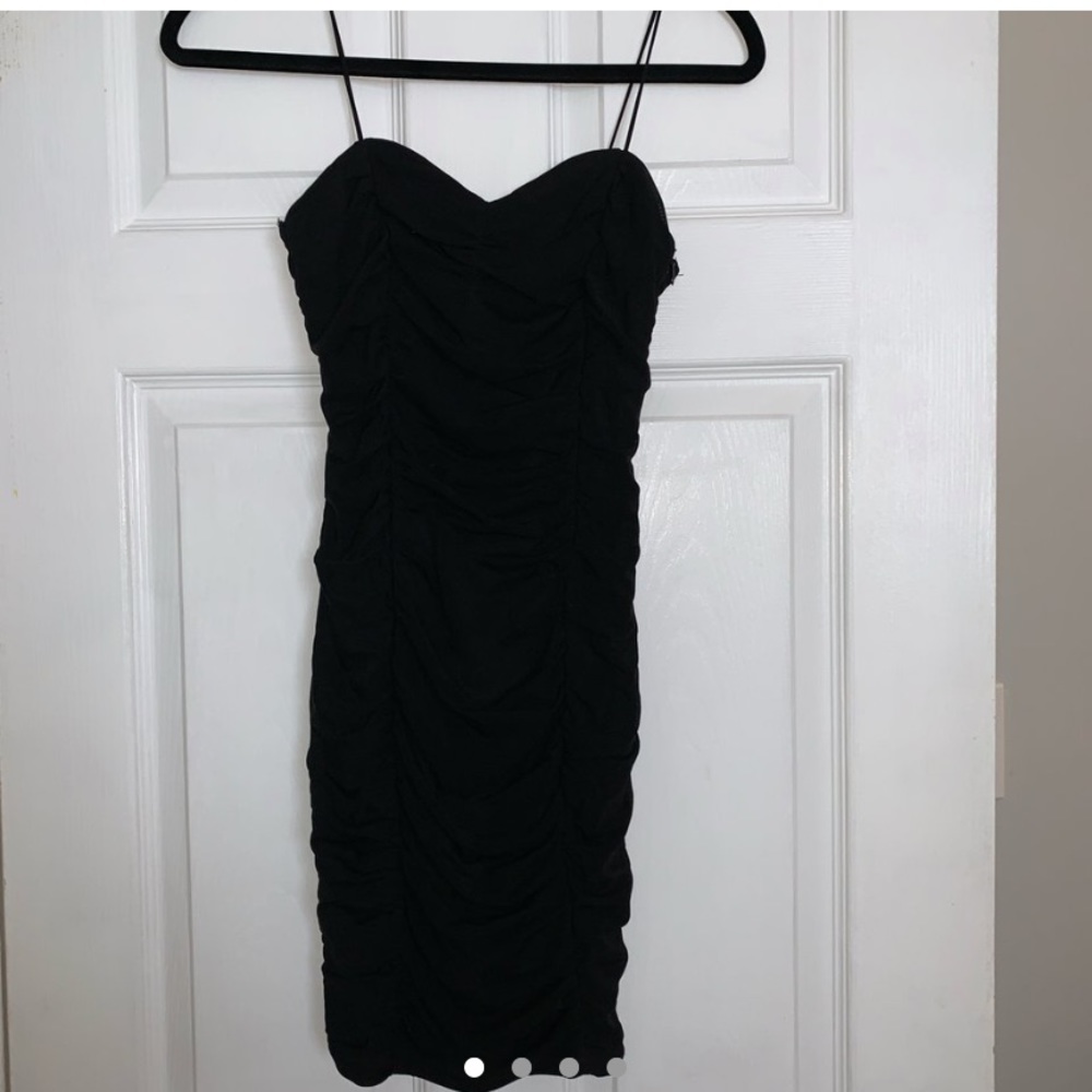 Princess polly black ruched mini dress